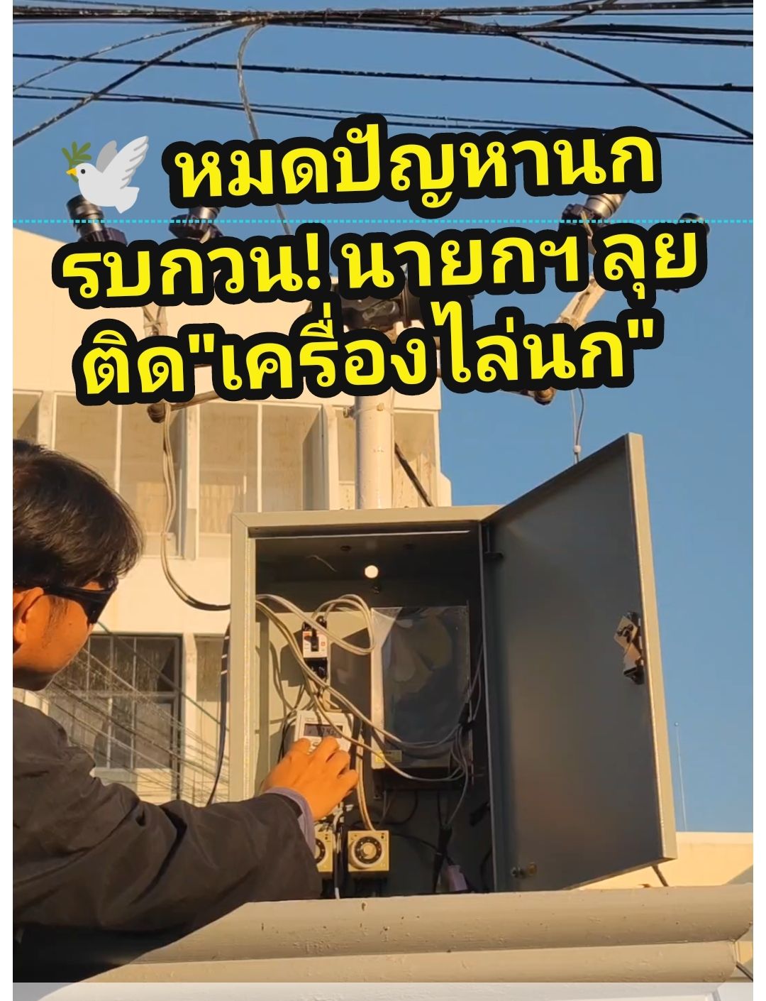 🕊️ หมดปัญหานกรบกวน! นายกฯ นครพิษณุโลก ลุยติดตั้ง "เครื่องไล่นก" นวัตกรรมฝีมือคนเทศบาล 🛠️