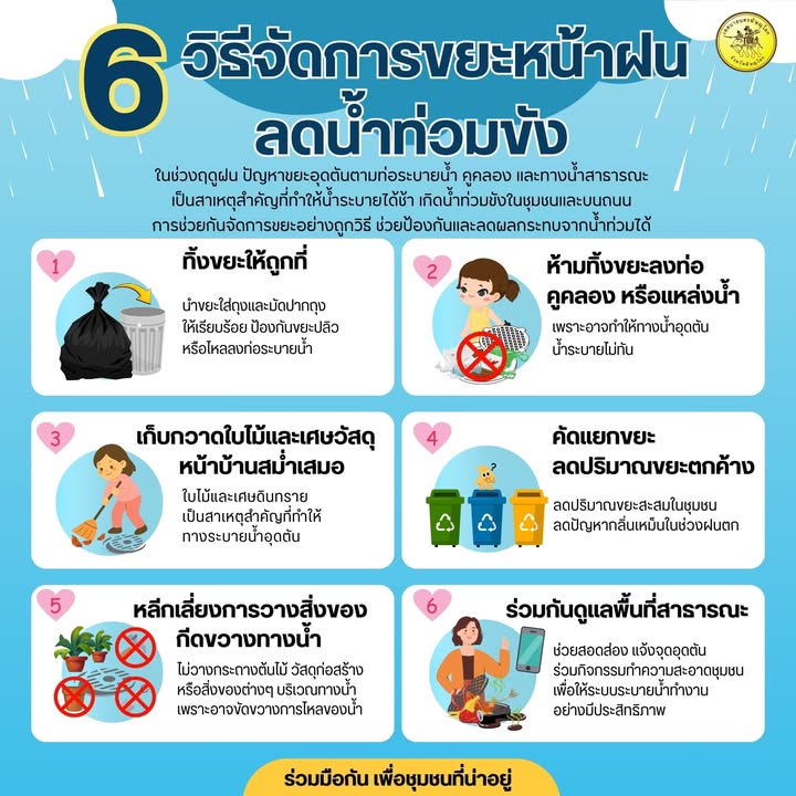🌧️ หน้าฝนมาแล้ว... ขยะก็มากับฝนด้วยนะ!