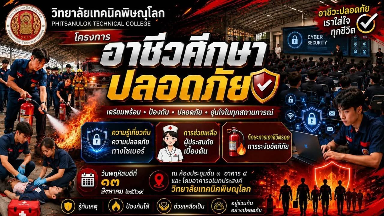 🚨 งานป้องกันและบรรเทาสาธารณภัย เทศบาลนครพิษณุโลก ร่วมเสริมสร้างทักษะความปลอดภัยให้แก่เยาวชน