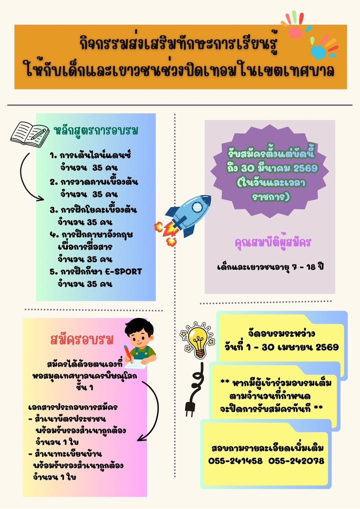 🌟 น้อง ๆ อายุ 7–18 ปี เมษานี้ว่างไหม?